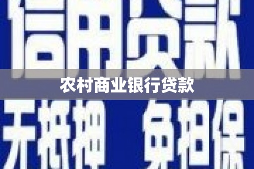 宜城农村商业银行贷款