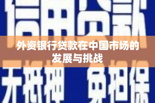 塘厦外资银行贷款在中国市场的发展与挑战