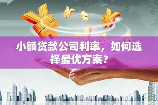 余姚小额贷款公司利率，如何选择最优方案？