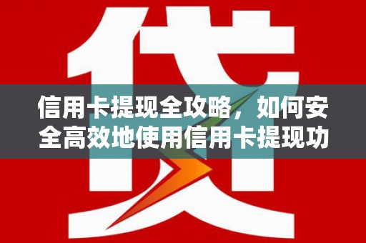 漳县信用卡提现全攻略，如何安全高效地使用信用卡提现功能
