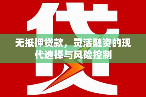 大溪无抵押贷款，灵活融资的现代选择与风险控制