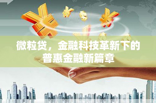 昆都仑微粒贷，金融科技革新下的普惠金融新篇章