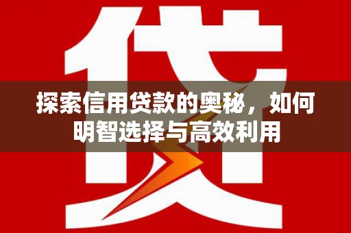 里港探索信用贷款的奥秘，如何明智选择与高效利用